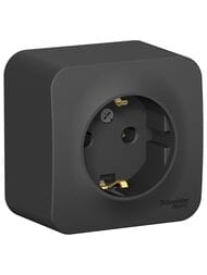 Розетка Systeme Electric BLANCA наруж. с заземл. без шторок изол.пл., 16А 250В,антрацит BLNRA010116