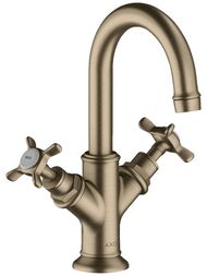 Смеситель Axor Montreux 16505820 для умывальника двухзахватный, донный клапан, шлиф никель