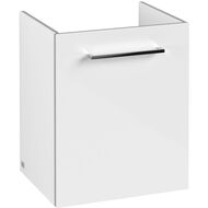 Тумба под раковину Villeroy & Boch Avento (430х514х352) левая, 1 дверца, белое стекло A88700B4