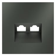 Накладка для розетки компьютерной двойной RJ45+RJ45 кат.6 Voltum S70 VLS001406, титановый