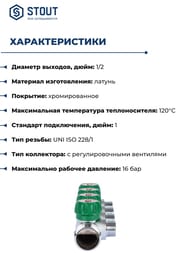 ��������� STOUT 1", 4 ������ 1/2", ������� ����������, ������������, SMB-6849-011204