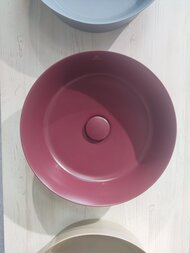 Уценка!Умывальник IPALYSS Ideal Standard (400х400х120) накладной, без перелива, pomegranate E1398V6 - уценка. — изображение 3