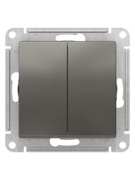 Выключатель Systeme Electric ATLASDESIGN 2-клавишный схема 5 10АХ механизм сталь ATN000951