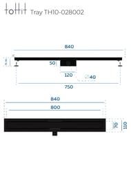 ������� ����� ��� ������ toHit Tray 800x100x75-95 ��������, ���. ������, ������ TH10-028002
