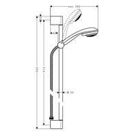 ������� ����� Hansgrohe Crometta 85 1jet/Unica`Crometta (������ ���, �����, ������ 90��) 27729000