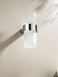 Стакан для зубных щеток Aquatek Лира AQ4427CR подвесной, стекло матовое, латунь, цвет: хром