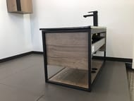Тумба COMFORTY Бонн-90 (910х500х465) подвесная, с раковиной, дуб темный 00-00001937