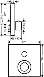 ��������� Axor ShowerSelect 36714000 ��� ���� ������������, ���������, 1 �����������, ����
