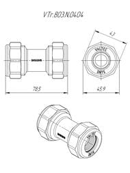Фитинг обжимной VALTEC для стальных труб Ду15, VTr.803.N.0404