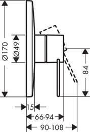 ��������� Axor Uno 38626000 ��� ���� ������������ ������������, ��������-�����, ����