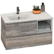 Тумба COMFORTY Турин-90L (905х495х470) подвесная, с раковиной, дуб бежевый 00004137135