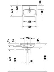 ���������� DURAVIT DuraStyle 450�335�115 ��������� ��� ���������, ��� �������� 0708450000