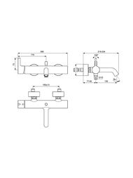 Смеситель для ванны/душа Ideal Standard JOY BC786A2 настенный, однозахватный, золото шлифованное