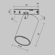 �������� ���������� Maytoni Focus LED (����� ���) TR187-1-9W2.7K-M-B Levity 2700� 9�� 36�, IP20, ������