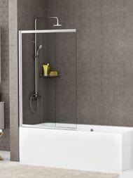 Шторка на ванну WasserKraft Main 800х1400 41S02-80 WasserSchutz Fixed с фиксатором, стекло прозрачное,профиль серебристый
