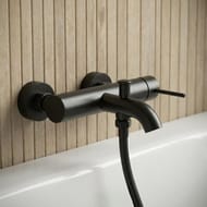 Смеситель для ванны/душа WasserKRAFT Niers 3001BL настенный, однозахватный, короткий излив, черный — миниатюра 2