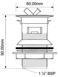 ������ �������� McAlpine (���� D-60��) �������, ������ 90��, ����� 1 1/4", ���� BW60SPH-CB