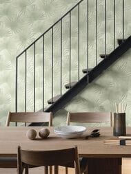 Обои виниловые на флизелине Decori-Decori Zen (1,06х10,05) зеленые, цветы 72910 (рул)