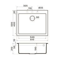 ����� Omoikiri BOSEN 61-PL (610�500�210) �������, ����������, ���� ������� 4991216