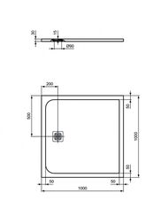 Ideal Standard ������� ������ ULTRAFLAT S 1000x1000x30 ����� ������, ����� K8216FS