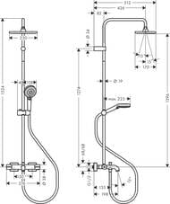 Душевая система Hansgrohe Vernis Shape 26098000 1jet термостат для ванны, EcoSmart, верх/руч.душ, хр