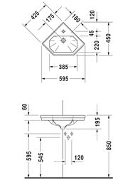 ���������� ������� DURAVIT 1930 Series 595�450�195 � ���������� ��� ��������� � ��������� 0793420000