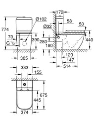������-������� Grohe Euro Ceramic (678�305�774) ������������, � ��������, ������-����� 39462000