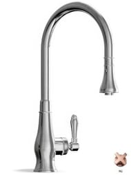 Смеситель для кухни Nicolazzi Classica 3420RG75P однозахватный, с выдвижной лейкой, розовое золото