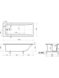 ����� ������������� Estet ������ Slim (1700�700) �� �������������� ����� ��-00015335