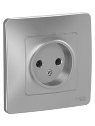 Розетка Systeme Electric BLANCA скрытой устан. без заземл. без шторок 16А 250В алюминий BLNRS000013
