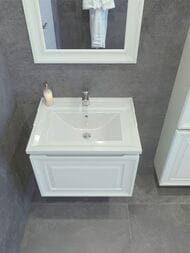 Тумба под раковину Caprigo Ponza-A 60 (615х472х472) подвесная, 1 ящик, белая 13510-021.000.00.05
