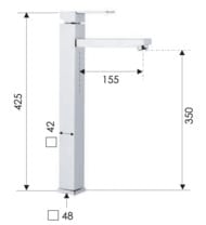 Смеситель для раковины Remer Qubika Q11LXL, хром