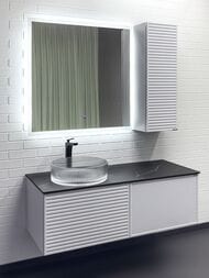 Тумба с раковиной COMFORTY Геленджик-120 (1200х525х500) подвесная, белый матовый 00-00017877