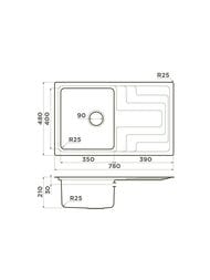 Мойка Omoikiri MIZU 78-IN (780х480х210) монтаж врезной, оборачиваемая, нерж.сталь 4973730