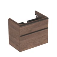 Geberit Smyle Square Тумба с раковиной 75 см, цвет пекан + Зеркальный шкаф, подсветка 529.353.JR.7
