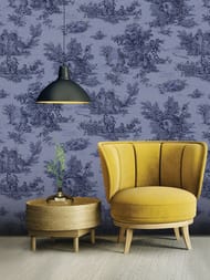 Обои виниловые на флизелине Marburg Gloockler Pompoos Provence 35627 (0,53х10,05) темно-синие (рул.)