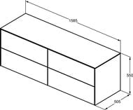 ����� ��� �������� Ideal Standard CONCA (1585�505�550) 4 �����, �����, �� ����������� T4325Y3