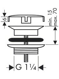 Hansgrohe Сливной вентиль с фиксированной крышкой 1 1/4" 50001
