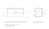 ����� ��� �������� BelBagno ACQUA (1000�450�500) ����., Rovere Nature Grigio ACQUA-1000-2C-SO-RNG