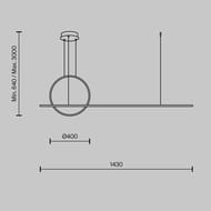 Подвесной светильник Maytoni Halo (Хэло) MOD247PL-L49BK, 40Вт, 120°, IP20, LED, черный