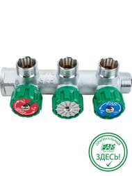 Коллектор регулируемый FAR 3/4"ВН на 3 отвода М24х19, FK 3850 C34