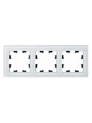 Рамка Systeme Electric ATLASDESIGN NATURE 3 поста, СТЕКЛО БЕЛЫЙ ATN320103