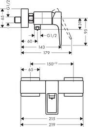 ��������� Hansgrohe Metropol 74560000 ��� ���� ��������� ������������, ��������-�����, ����