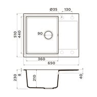 Мойка Omoikiri DAISEN 65T-WH (650x510x210) врезная, белый 4993514