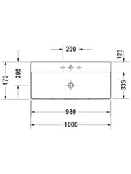 ���������� Duravit DuraSquare 1000�470 ��� ��������� ��� ���������, ��� �������� 2353100070
