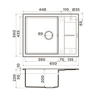 Мойка Omoikiri SUMI 65-DC (650х500х230) врезная, тетогранит, темный шоколад 4993674