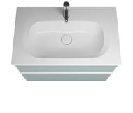 Тумба с раковиной Burgbad Fiumo 820х490х610 подвесная, 2 ящика, голубой SFXN082F3957FOT55G0223