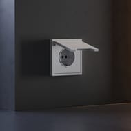 Накладка для розетки с/з, защитными шторками и крышкой Voltum S70 VLS000816, серый