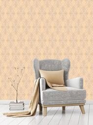Обои флизелиновые Hygge III Dacha Hg24 004 (1,00х10,05) узор, желтые (рул.)