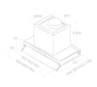 ������� ELICA Boxin LX/BL MAT/A/120 LED, 1200�310-340 ��, 1000 �3/�, 255 ��, ������ ������� PRF0172168